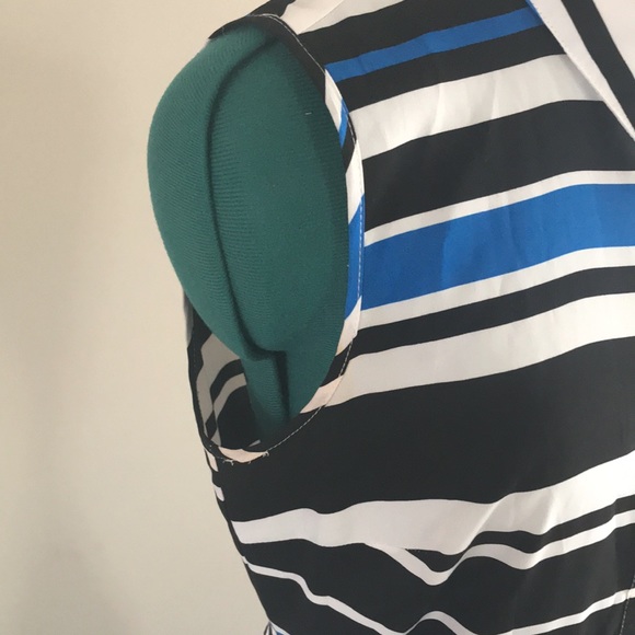 Calvin Klein US size 6 dress. Blue, white and black striped. - Picture 2 of 6